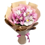 Букет из 7 орхидей нежный микс